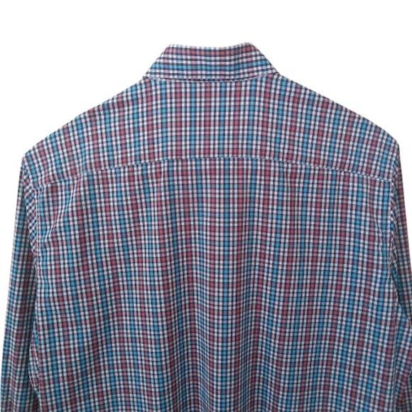 PETER MILLAR | Summer Comfort Performance Sport Blue Pink Button Down Shirt L - Picture 8 of 13